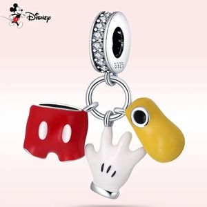 New Sterling Silver 925 Mickey Mouse trio bracelet charm